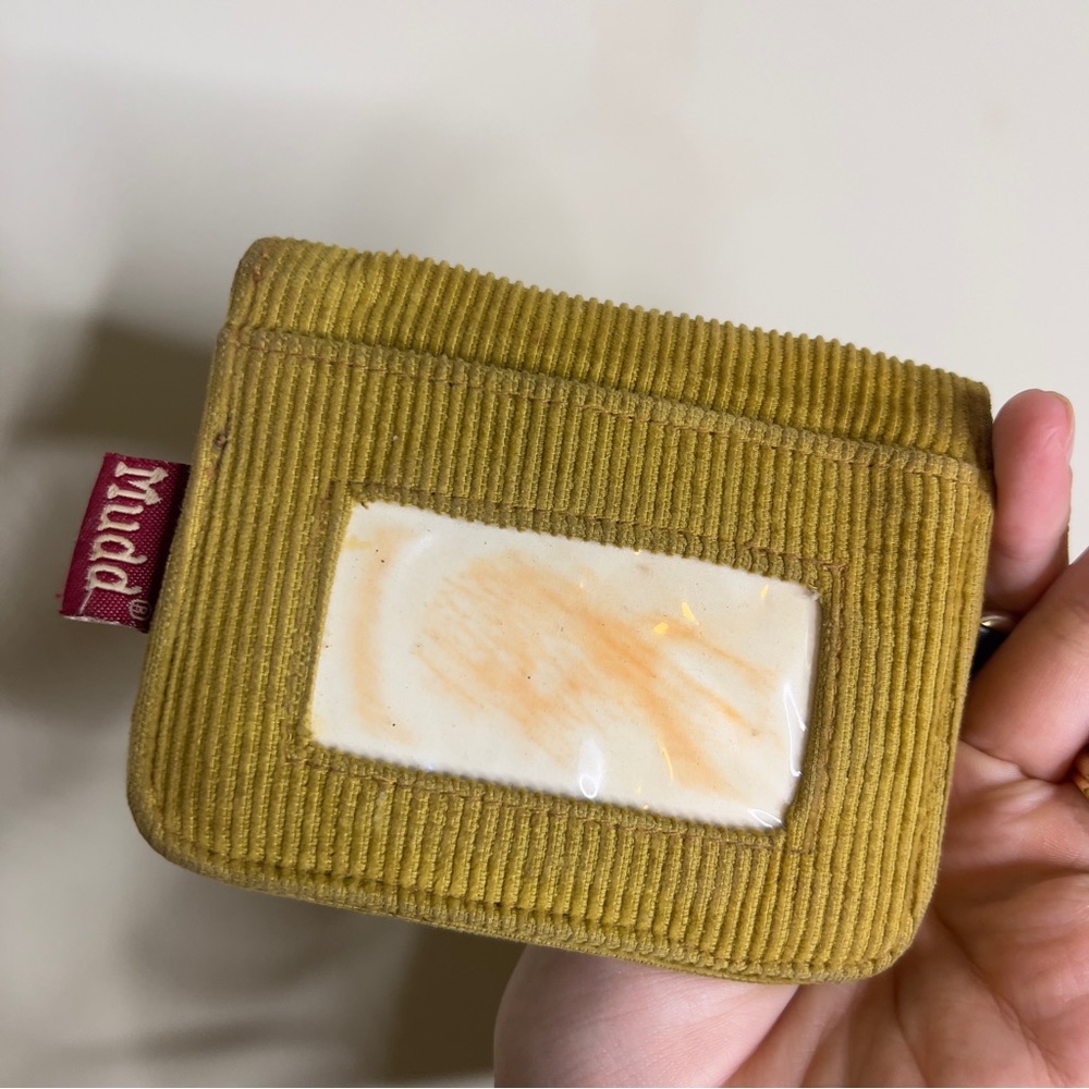 Vtg Y2K MUDD Corduroy Mini Bag Purse Yellow Classic Phone Case Pouch - Picture 11 of 16